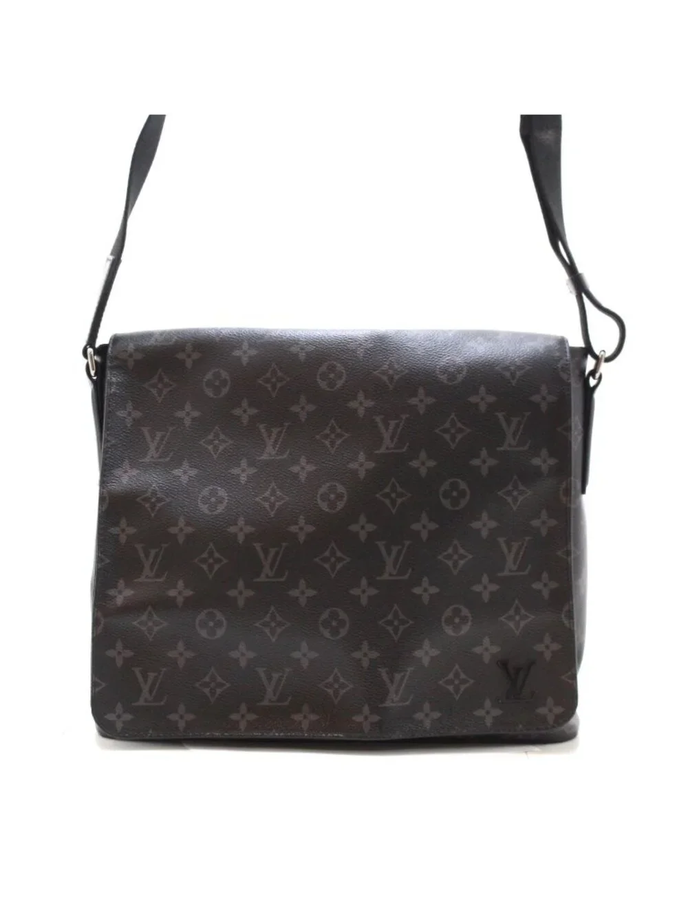 Louis Vuitton District MM Shoulder Bag Monogram Eclipse Gray Silver
